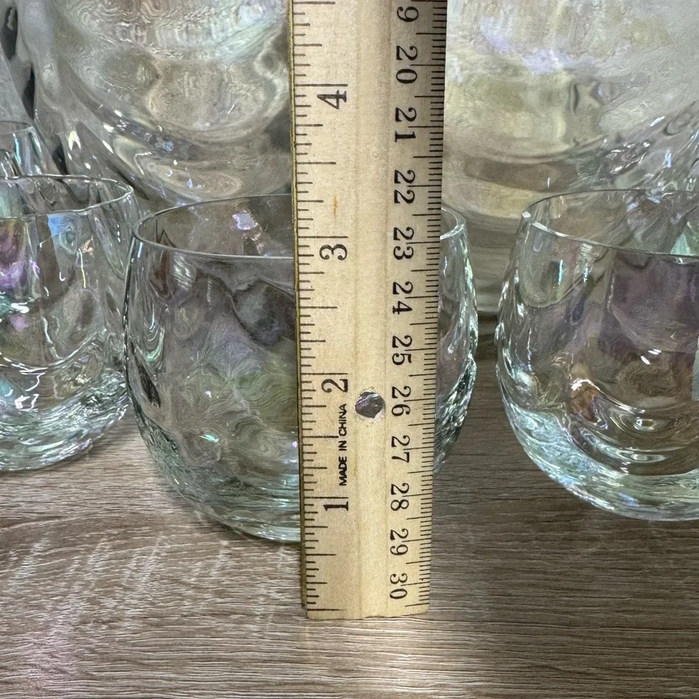 Iridescent Luster Punch Bowl & 10 Cups Mermaid Scales West Virginia Glass